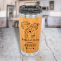 Customized Valentines Tumbler, Bamboo Stainless Steel Tumbler 15 Oz, Personalized Valentines Day Gift