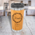 Personalized Birthday Tumbler, Bamboo Stainless Steel Tumbler 15 Oz, Custom Birth Month Gifts