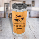 Personalized Graduation Wine Tumbler, Bamboo Stainless Steel Tumbler 15 Oz, Custom Graduation Gift