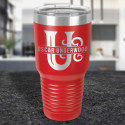 Personalized Red Vacuum Insulated Tumbler with Clear Lid 30 oz.
