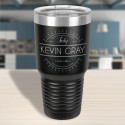 Personalized Birthday Tumbler Party Favors, Black Vacuum Insulated Tumbler, Birth Month Gifts