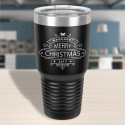 Christmas Wine Tumbler with Lid, Black Vacuum Insulated Tumbler, Personalized Christmas Gifts for Him