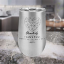 Valentine's Day Tumbler Cups Personalized, Valentine Wine Glass 16 Oz, Stainless Steel Tumbler, Custom Valentines Gifts