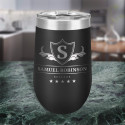 Personalized Vacuum Insulated Stemless Tumbler, Camel Wine Glass 16 oz., Custom Tumbler