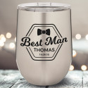 Personalized Best Man Wine Glass, Stainless Steel Vacuum Insulated Tumbler, Best Man Tumbler Gift