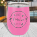 Personalized Happy Birthday Tumbler, Vacuum Insulated Stemless Wine Glass 12 Oz, Birthday Party Favors