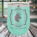 Personalized Birthday Wine Tumbler, Vacuum Insulated Wine Glass, Birthday Tumblers with Lids 12 Oz., Zodiac Gifts
