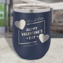 Custom Valentines Day Wine Tumbler, Vacuum Insulated Stemless Tumbler 12 Oz, Valentines Gifts Personalized