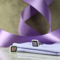 Elegant Black and Pink Inset Square Cuff Links 