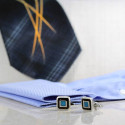 Gorgeous High-Quality Blue & Black Cuff Links Made Of Premium Material