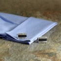 Elegant And Luxurious Rectangle Cuff Links with Black Inlay