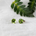 14K Gold Stud Earrings With Natural Peridots Beautiful Gift For Women
