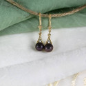 Beautiful 14K Gold Lever Back Diamond & Black Pearl Earrings