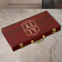 Personalized Rosewood Finish 300 Chip Poker Set with Name