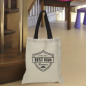 Personalized Bestman Cotton Tote Bag with Black Handles