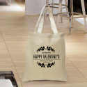 Personalized Valentine Cotton Tote Bag with Natural Handles