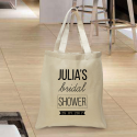 Personalized Bridal Shower Cotton Tote Bag with Natural Handles