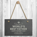 Personalized Fathers Day Plaque, Slate Plaque with Hanger String, Fathers Day Decoration, Custom Gifts for Dad