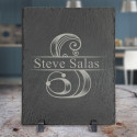 Personalized Rectangle Slate Plaque with Plastic Feet and Name