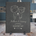 Valentines Day Decorations Personalized, Slate Plaque with Plastic Feet, Valentines Plaque, Custom Gifts for Valentines