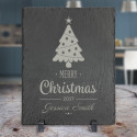 Christmas Plaque Decorations, Personalized Slate Plaque with Plastic Feet, Christmas Design Gifts