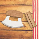 Personalized SS Ulu Knife with Wooden Handle and Stand