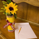 Pencil Shape Vase With Decorative Apple Beautiful Gift For Teacher