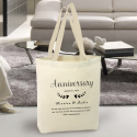 Personalized Anniversary Natural High Quality Promotional Canvas Tote Bag w/Gusset