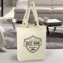 Personalized Bestman Natural High Quality Promotional Canvas Tote Bag w/Gusset