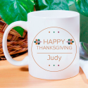 Happy Thanksgiving Personalized Mug With Laser Engraved Print