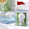 Tee Golf Ball Bottle Stopper with Flag Place Card