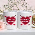 Valentine Day’s I Love You Mug With Name of Recipient Printed On It