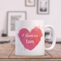 I Love Us Valentine Day Mug for Couples with Loved ones Name Printed