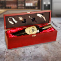 Elegant Personalized Rosewood Finish Single Wine Box With Tools