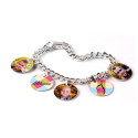Personalized Custom Image Charm Bracelet with 5 Round Charms