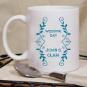 Floral Printed Personalized Beautiful Wedding Day Mug