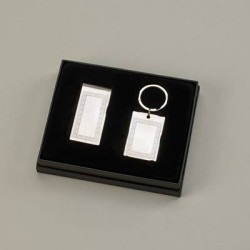 Greek Key Money Clip & Key Chain Gift Set with Custom Name/Image