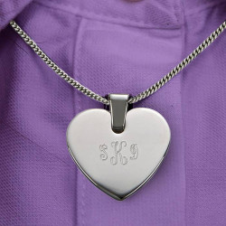 Personalized Heart Shaped Pendant & Necklace with Custom Name/Quote