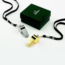 Personalized Polished Silver Metal Coach Whistle Custom Monogram Engraved