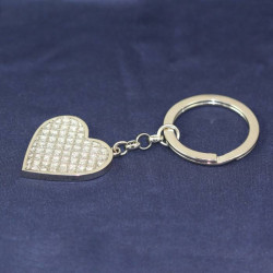 Glitter Galore Single Heart Key Chain Custom Name Monogram Engraved
