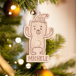 Personalized Wooden Puppy Merry Christmas Ornament