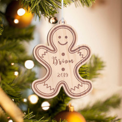 Personalized Wooden Teddy Bear Merry Christmas Ornament