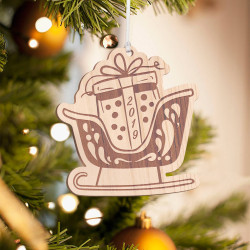 Personalized Wooden Gift Basket Merry Christmas Ornament