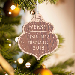 Personalized Wooden Chocolate Cake inspired Merry Christmas Ornament
