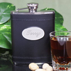 Personalized Black Stainless Steel Flask with Custom Quote/Message