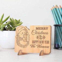 Personalized Christmas Hedgehog Inspired Family Wooden Card