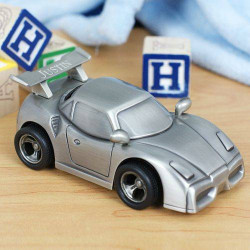 Personalized Decorative Easy Engraving Silver Sports Car Piggy Bank