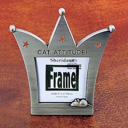 Cat Attitude Feline Crown Photo Frame
