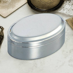 Personalized Oval Lift Top Jewelry Box with Custom Message