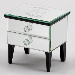 Personalized Decorative Vesta Box with 2 Drawers Table Jewelry Box With Mirror